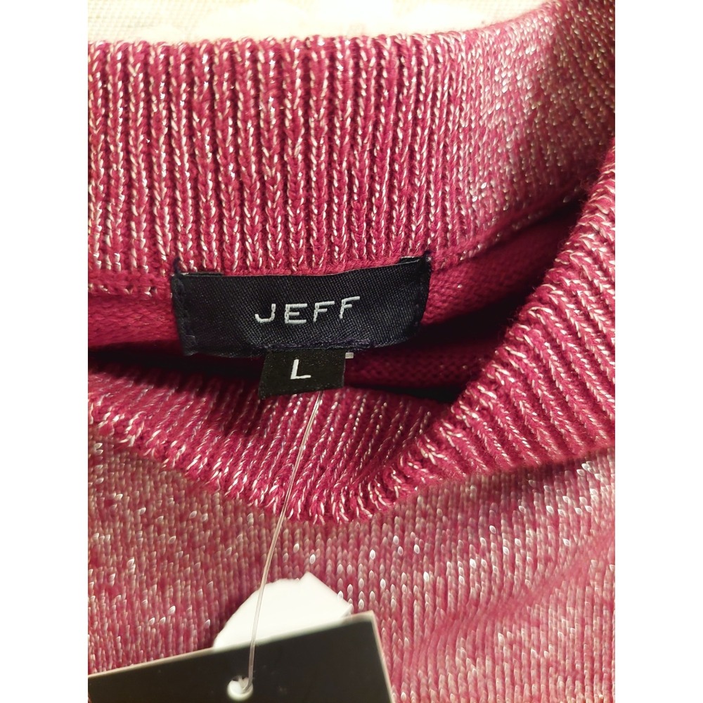 Jeff The Bennett Men's Crew Neck Sweater Wine Silver Lurex Size Large $198 NEW! - Picture 4 of 13